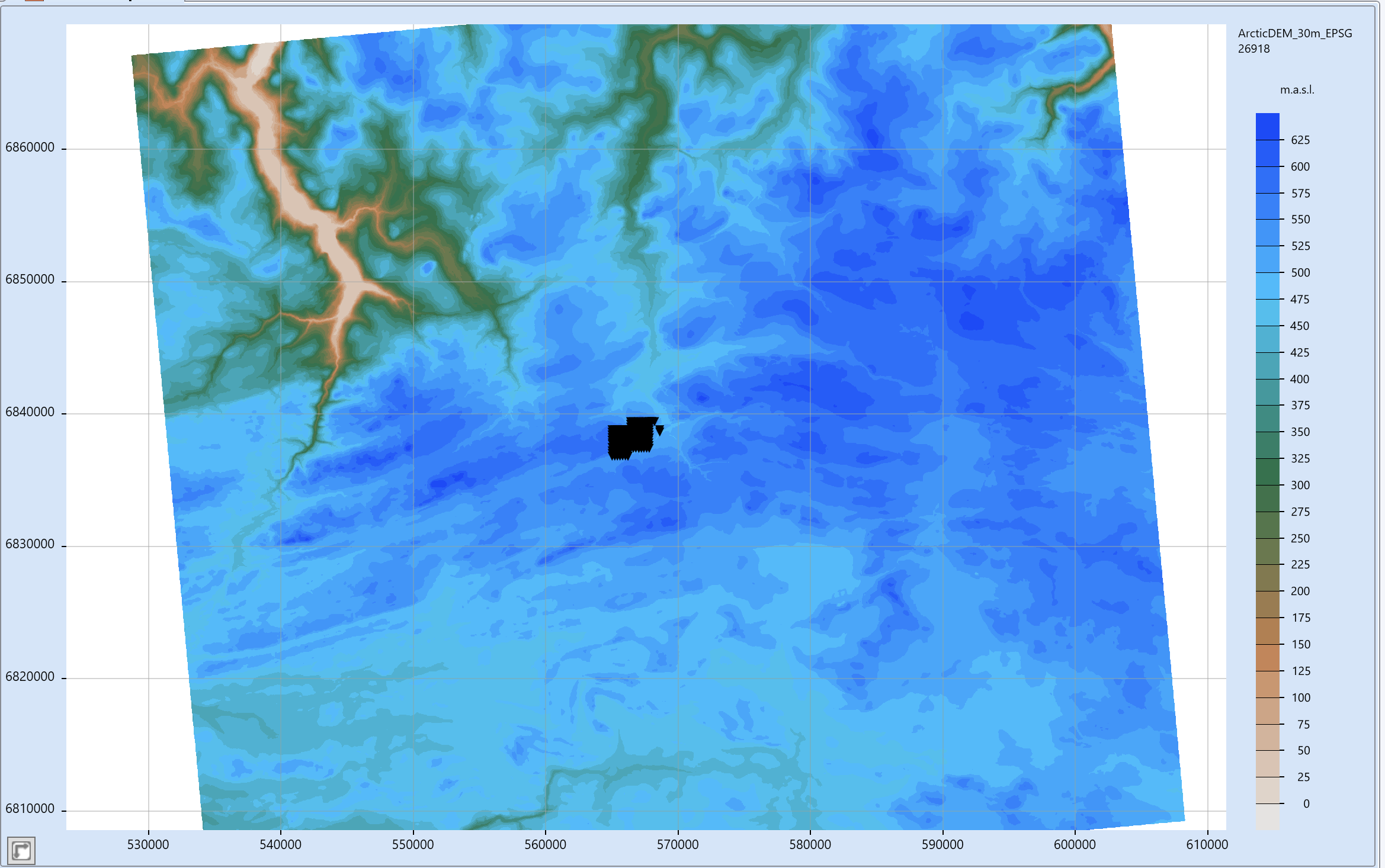 Extended Topography: 0 - 650 m